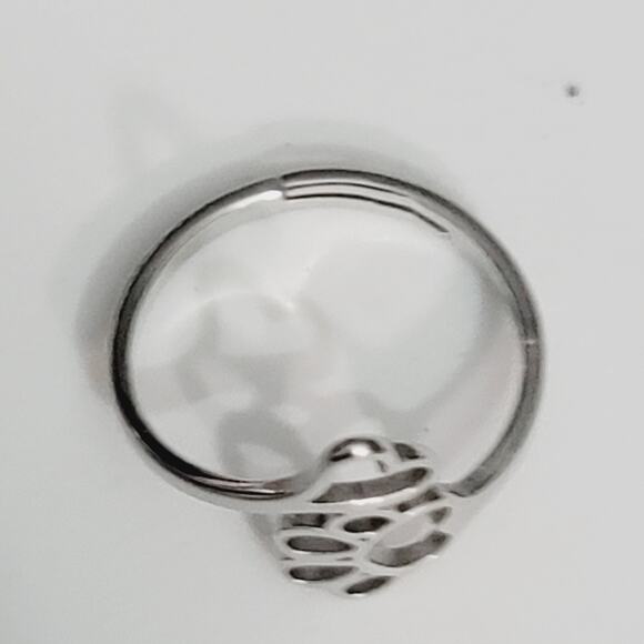 Wrap Adjustable Fashion Ring Paw Print And Heart Silver Ring - Picture 5 of 7